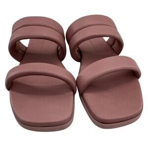 Dolce Vita Rose Pink Leather Slip On Slide Made In Italy Adore Shoes Sandals